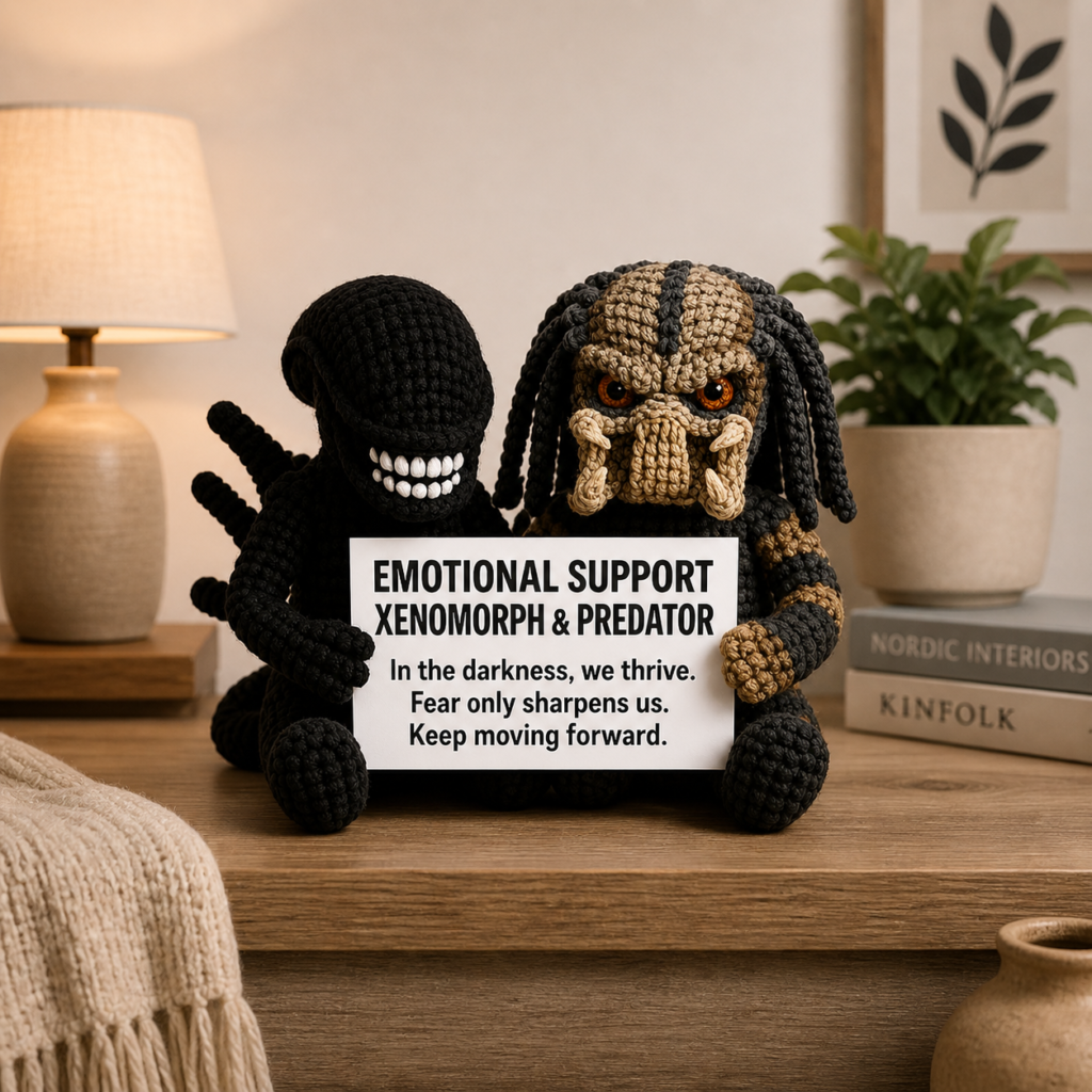 Emotional Support Xenomorph & Predator - Handcrafted Crochet Special Duo Edition (4 size)