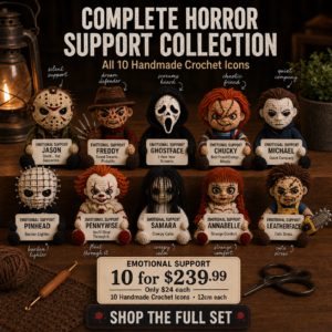 Complete Horror Support Collection – Emotional Support Crochet Bundle | Full 10-Piece Set (12cm)