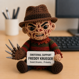 Emotional Support Freddy Krueger - Handcrafted Crochet Horror Collector Doll(12 cm| 15 cm| 20 cm| 30 cm)