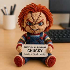 Emotional Support Chucky - Handcrafted Crochet Horror Collector Doll(12 cm| 15 cm| 20 cm| 30 cm)