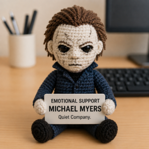Emotional Support Michael Myers (Quiet Company Edition) - Handcrafted Crochet Horror Collector Doll(12 cm| 15 cm| 20 cm| 30 cm)