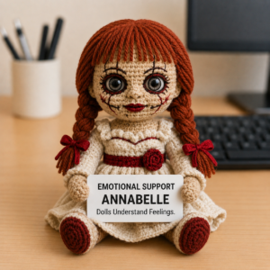 Emotional Support Annabelle (Dolls Understand Feelings Edition) - Handcrafted Crochet Horror Collector Doll(12 cm| 15 cm| 20 cm| 30 cm)