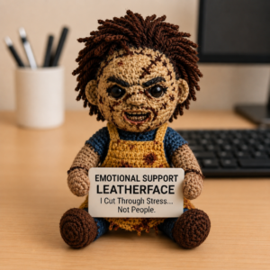 Emotional Support Leatherface - Handcrafted Crochet Horror Collector Doll(12 cm| 15 cm| 20 cm| 30 cm)