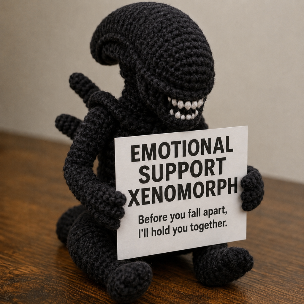 Emotional Support Xenomorph (Hold You Together Edition) - Handcrafted Crochet Collector Doll(4 size)