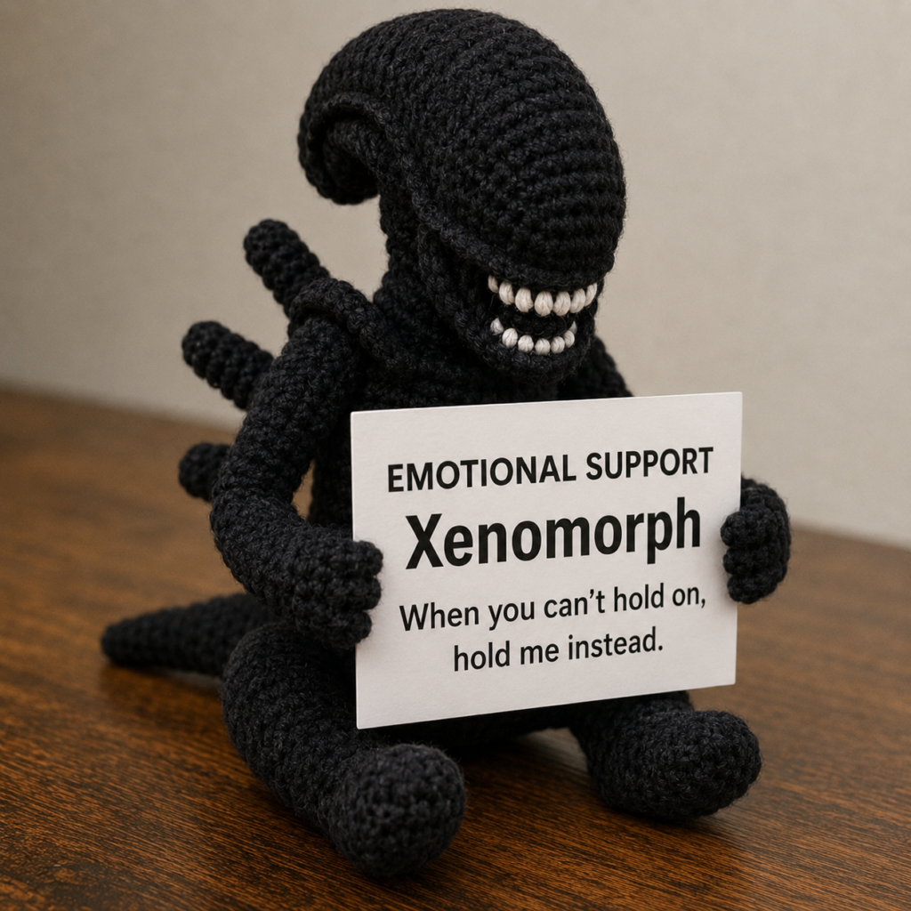 Emotional Support Xenomorph (Hold Me Instead Edition) - Handcrafted Crochet Collector Doll(4 size)