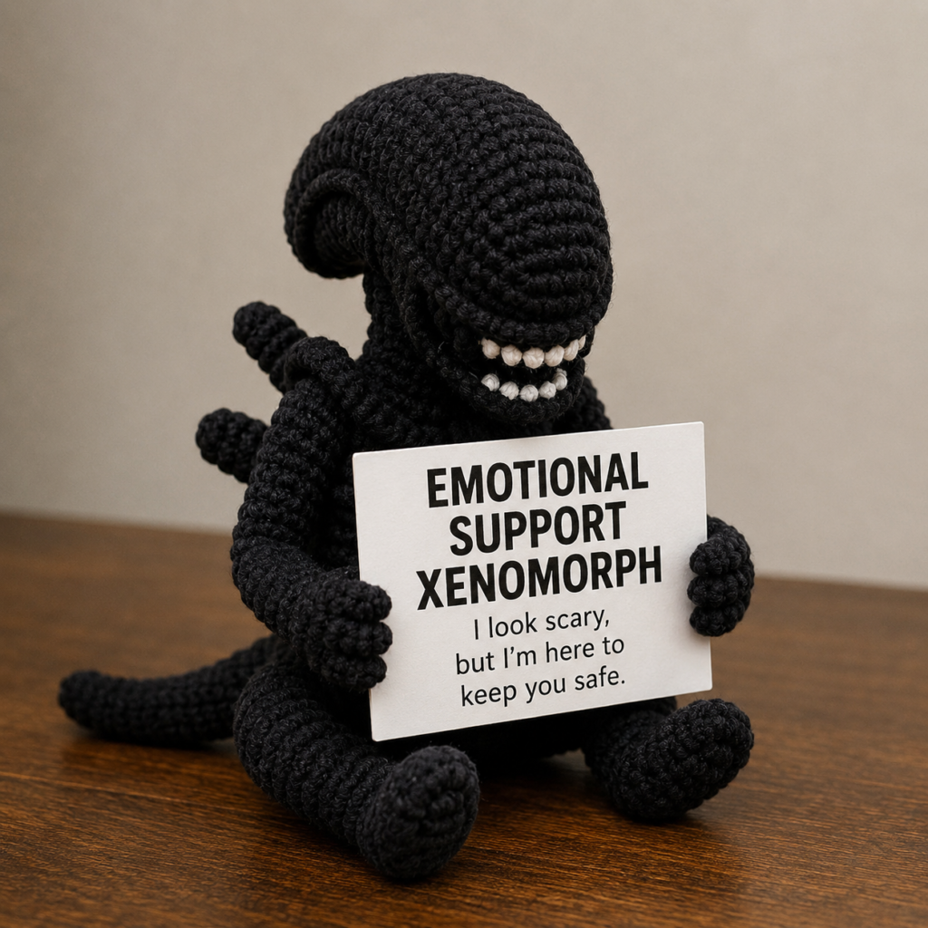 Emotional Support Xenomorph (Keep You Safe Edition) - Handcrafted Crochet Collector Doll(4 size)