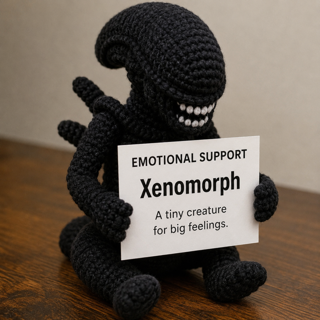 Emotional Support Xenomorph (Just Processing Edition) - Handcrafted Crochet Collector Doll(4 size)