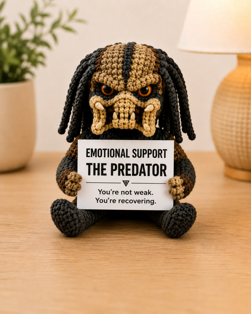 Emotional Support Predator (You're Recovering Edition) - Handcrafted Crochet Collector Doll(4 size)