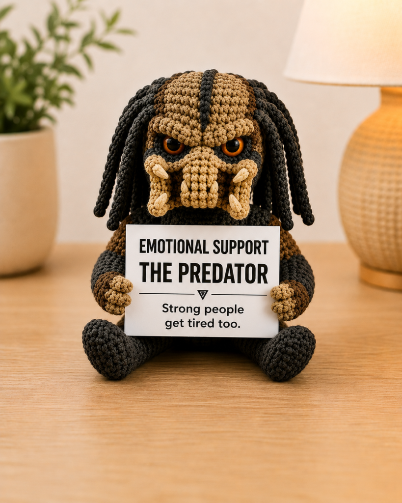 Emotional Support Predator (Warrior Spirit Edition) - Handcrafted Crochet Collector Doll(4 size)
