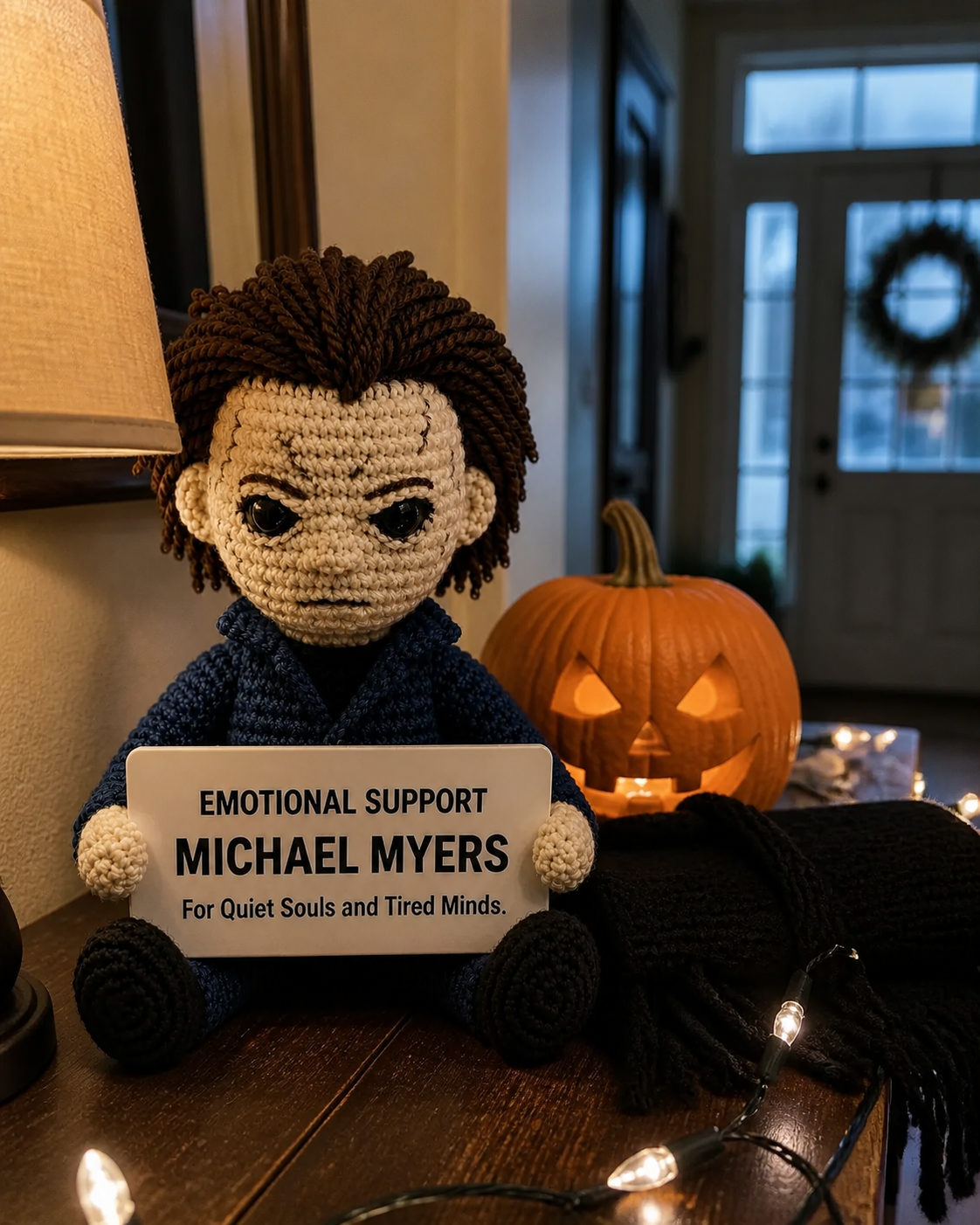 Emotional Support Michael Myers (Quiet Souls) - Handcrafted Crochet Horror Collector Doll(12 cm| 15 cm| 20 cm| 30 cm) - Image 3