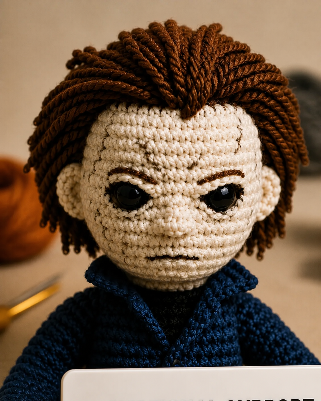 Emotional Support Michael Myers (Quiet Souls) - Handcrafted Crochet Horror Collector Doll(12 cm| 15 cm| 20 cm| 30 cm) - Image 6