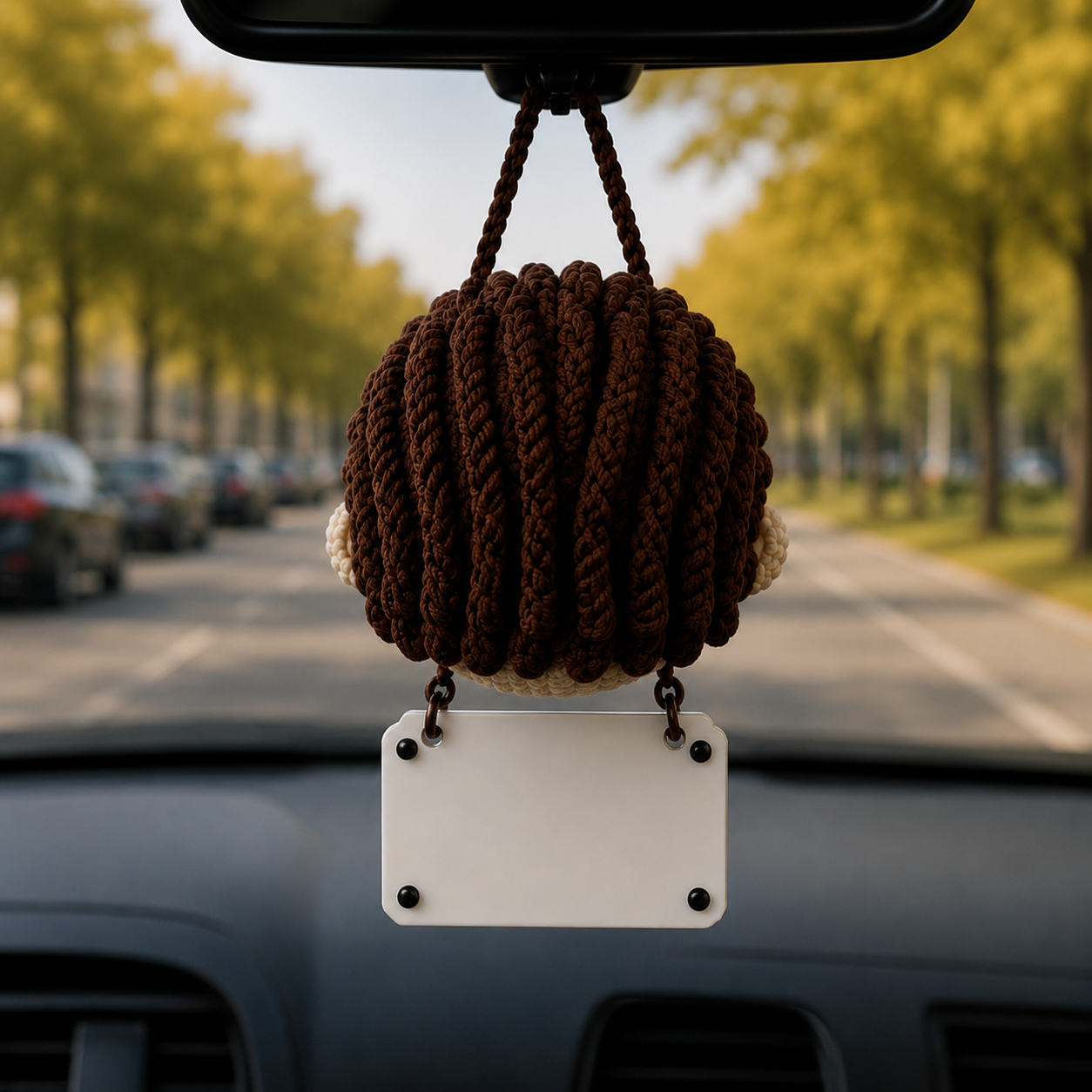 Emotional Support Michael Myers Crochet Car Hanging Ornament – Quiet Company - Image 4