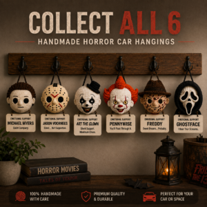 Emotional Support Horror Crochet Car Hanging Ornament Collection