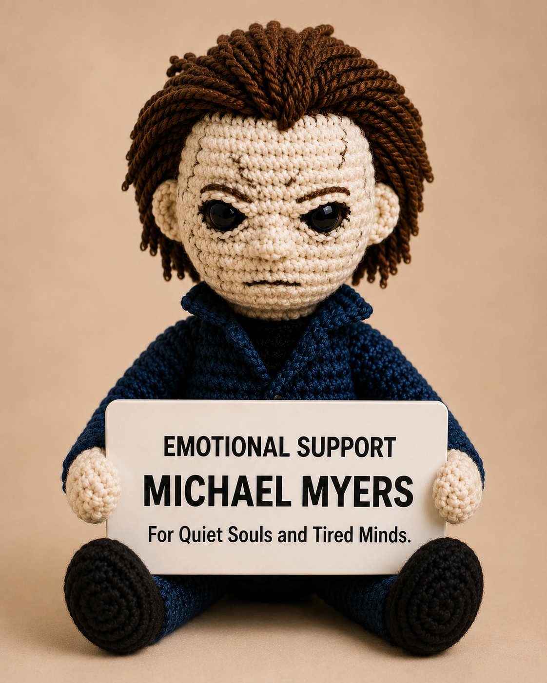 Emotional Support Michael Myers (Quiet Souls) - Handcrafted Crochet Horror Collector Doll(12 cm| 15 cm| 20 cm| 30 cm)