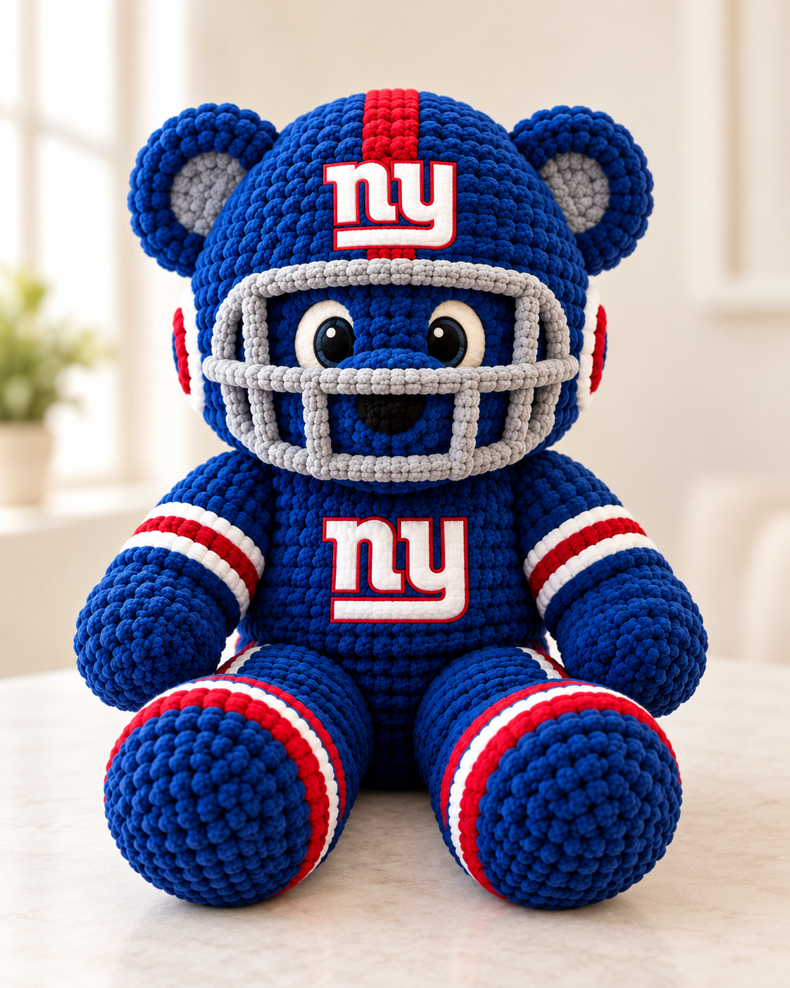 Big Blue Lucky Charm Bear Doll – Gift for Game Day