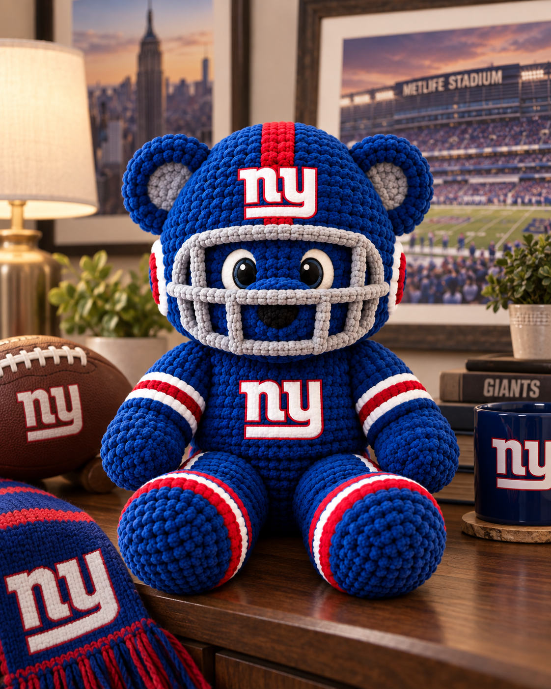 Big Blue Lucky Charm Bear Doll – Gift for Game Day - Image 2