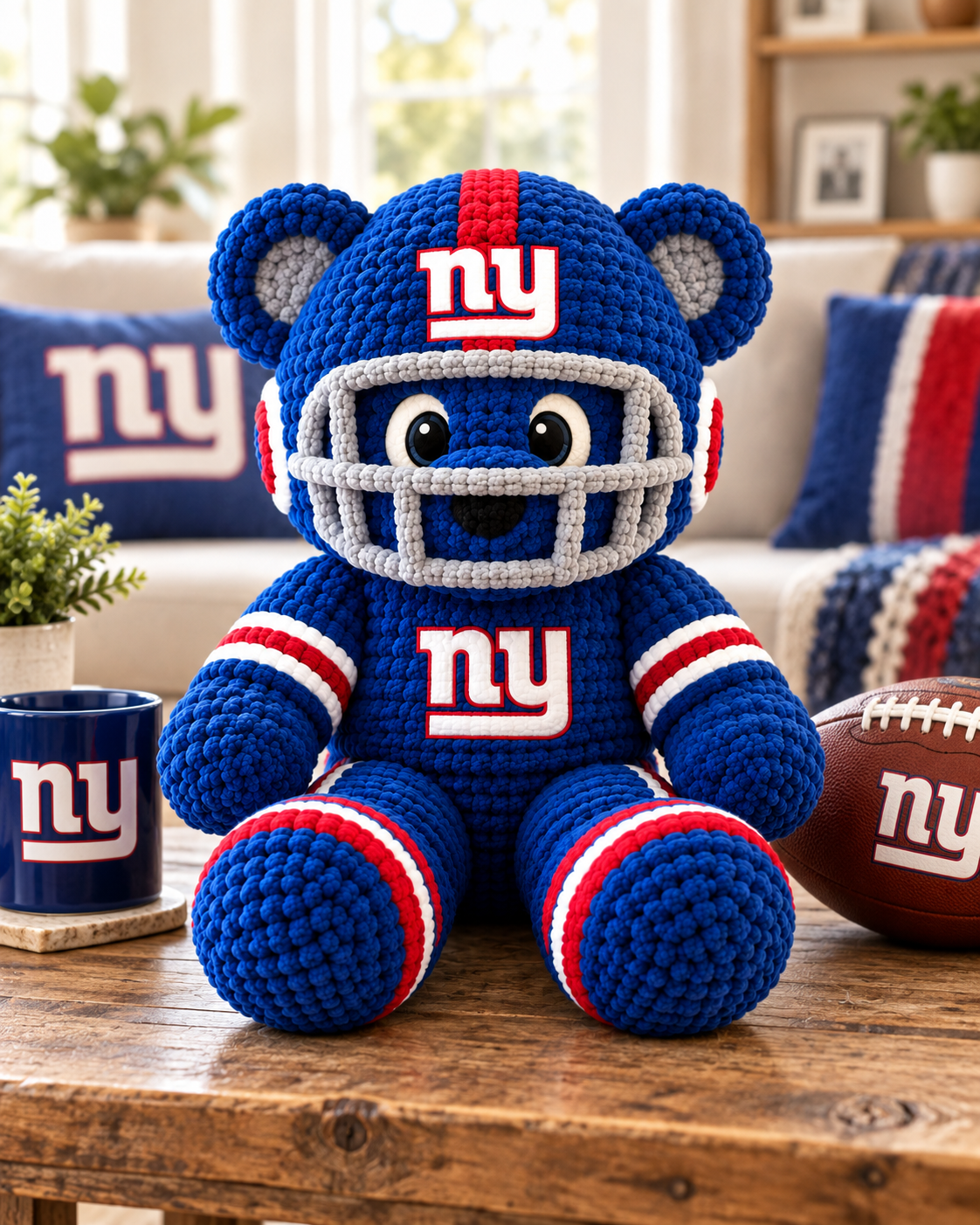 Big Blue Lucky Charm Bear Doll – Gift for Game Day - Image 3