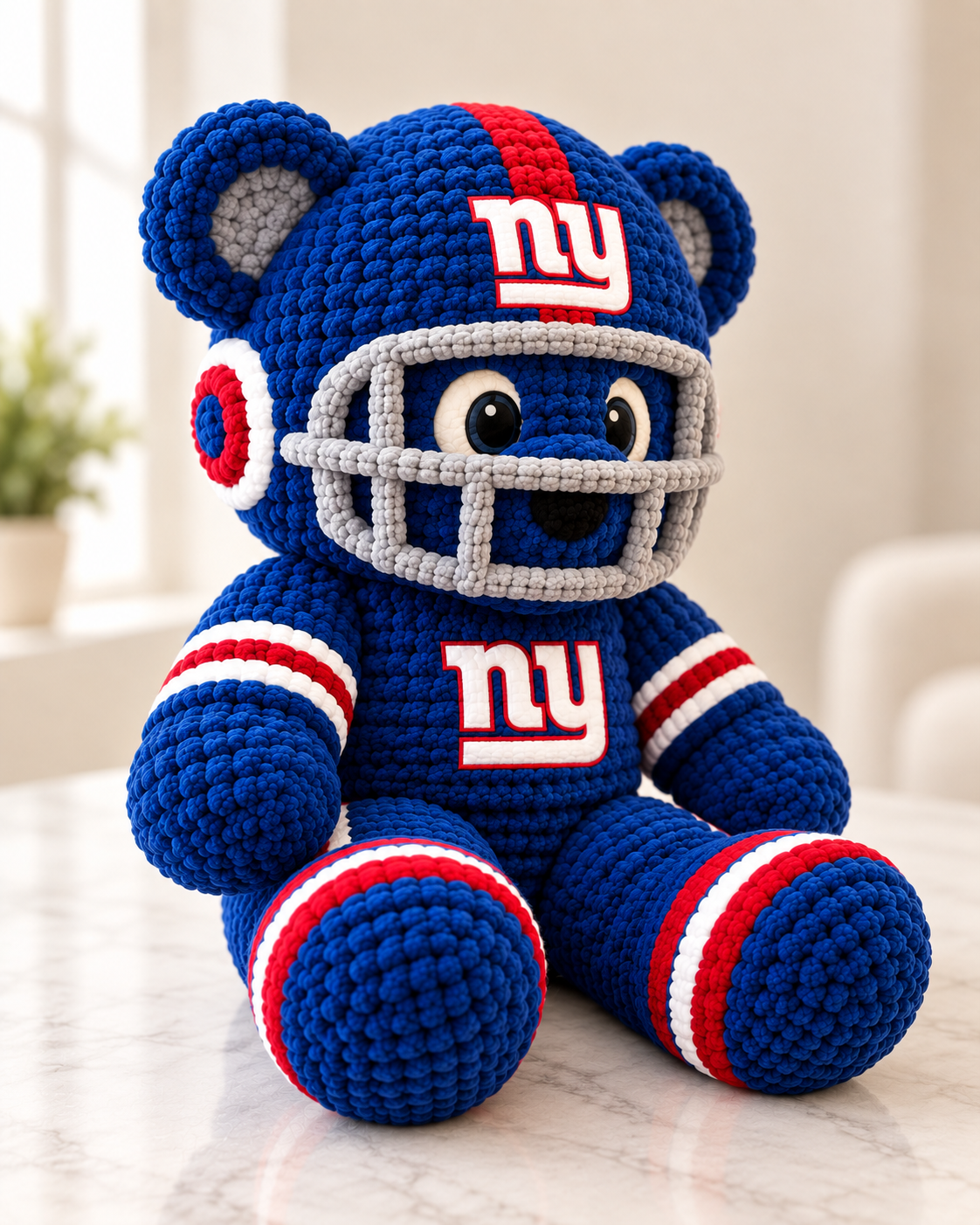 Big Blue Lucky Charm Bear Doll – Gift for Game Day - Image 4