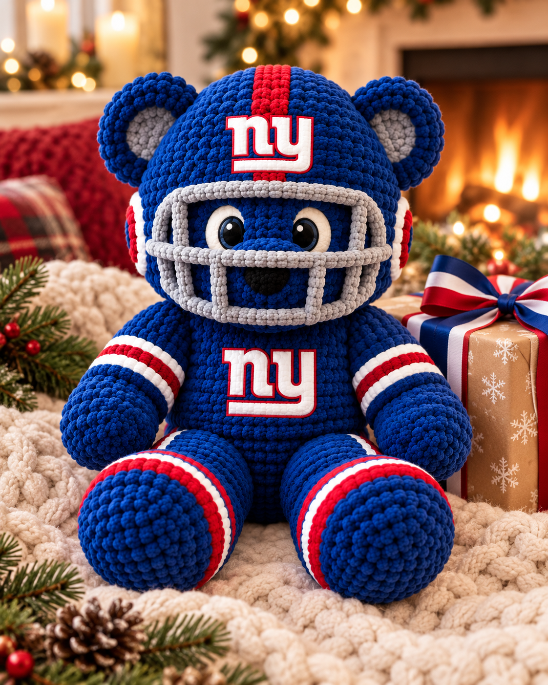 Big Blue Lucky Charm Bear Doll – Gift for Game Day - Image 6