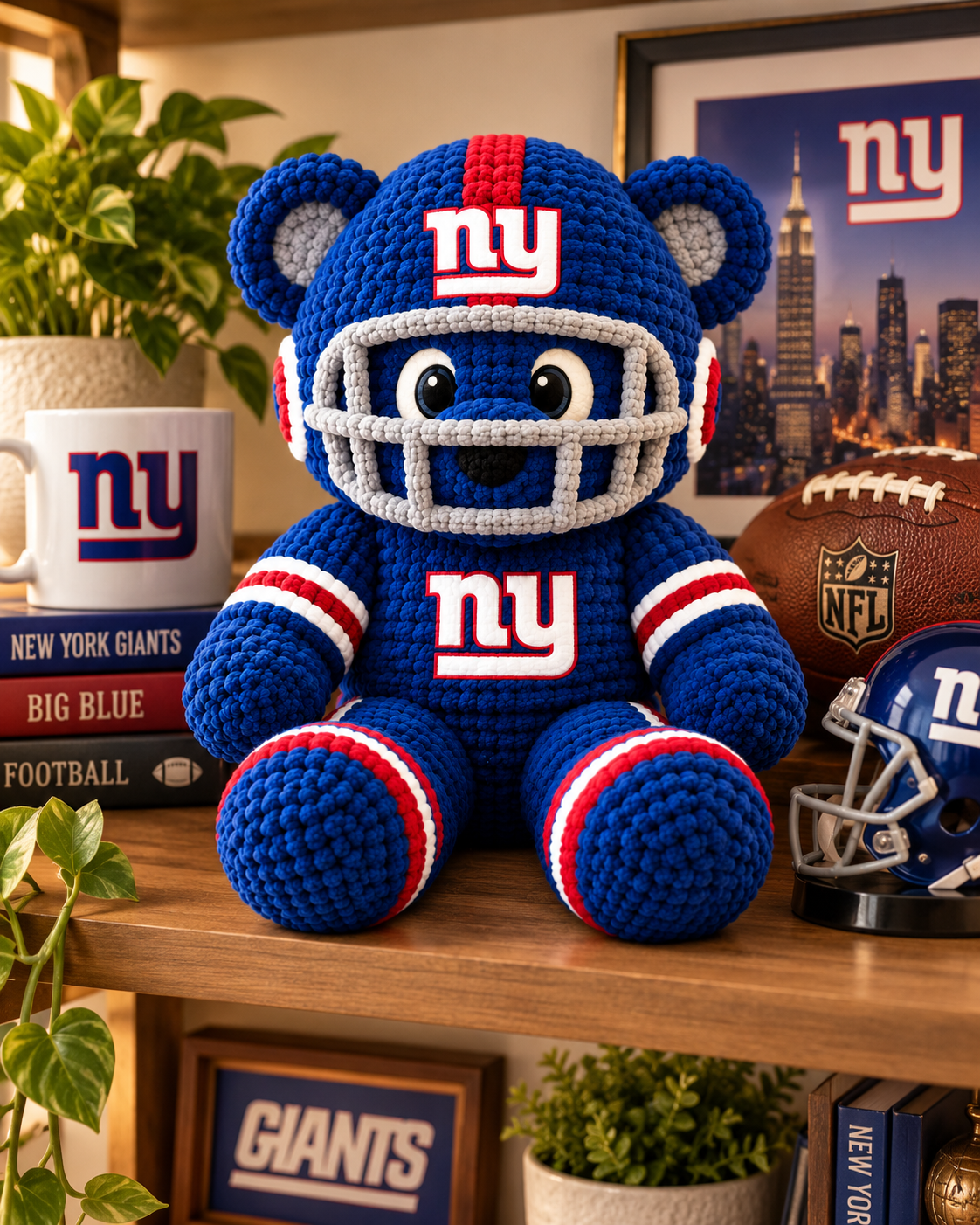 Big Blue Lucky Charm Bear Doll – Gift for Game Day - Image 7