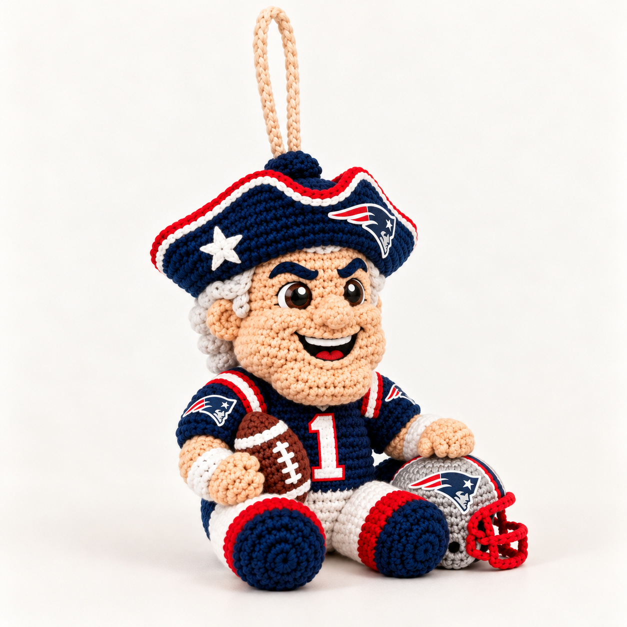 Custom Let's Go PATS Game Day Buddy Ornament Doll – Gift for Diehard Fans - Image 8