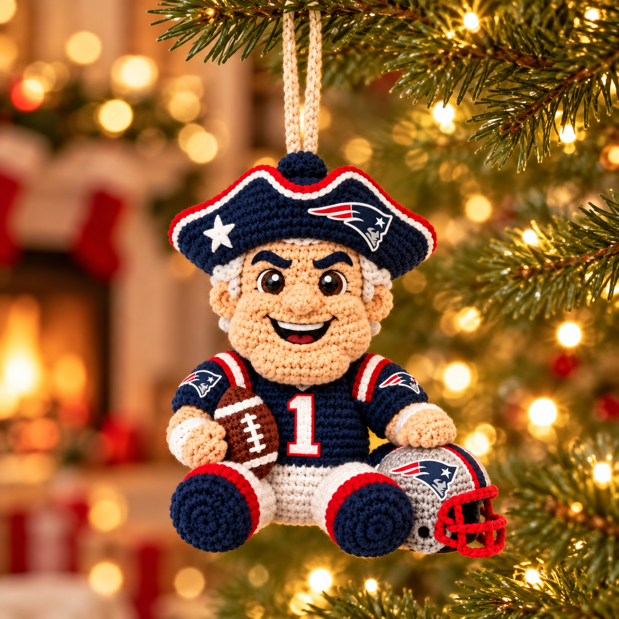 Custom Let's Go PATS Game Day Buddy Ornament Doll – Gift for Diehard Fans - Image 4