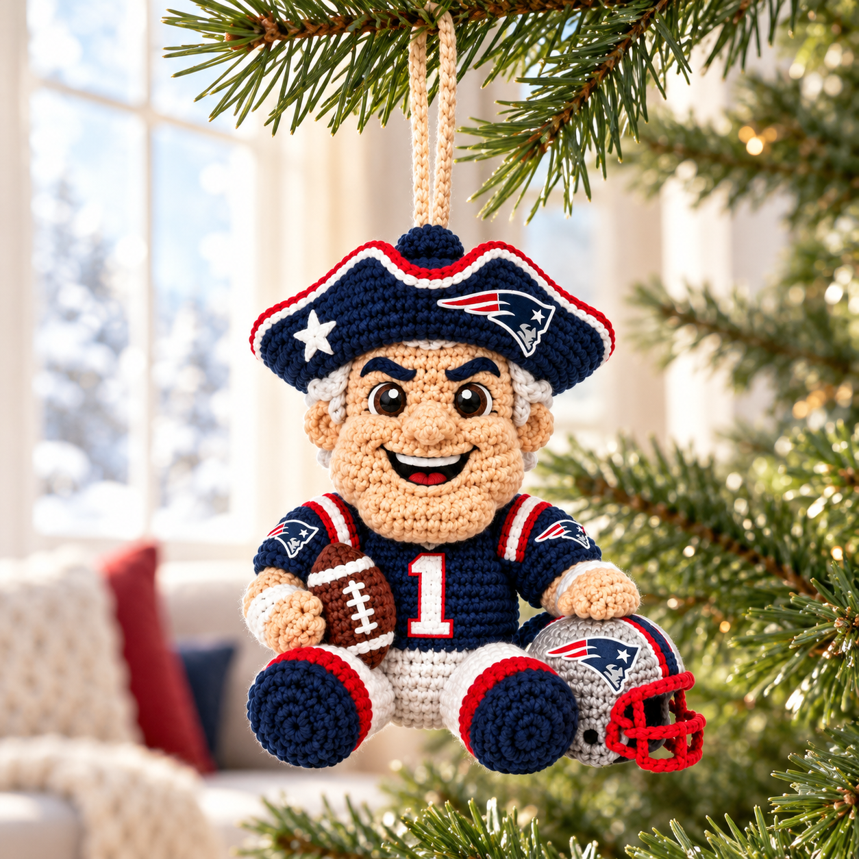 Custom Let's Go PATS Game Day Buddy Ornament Doll – Gift for Diehard Fans - Image 5