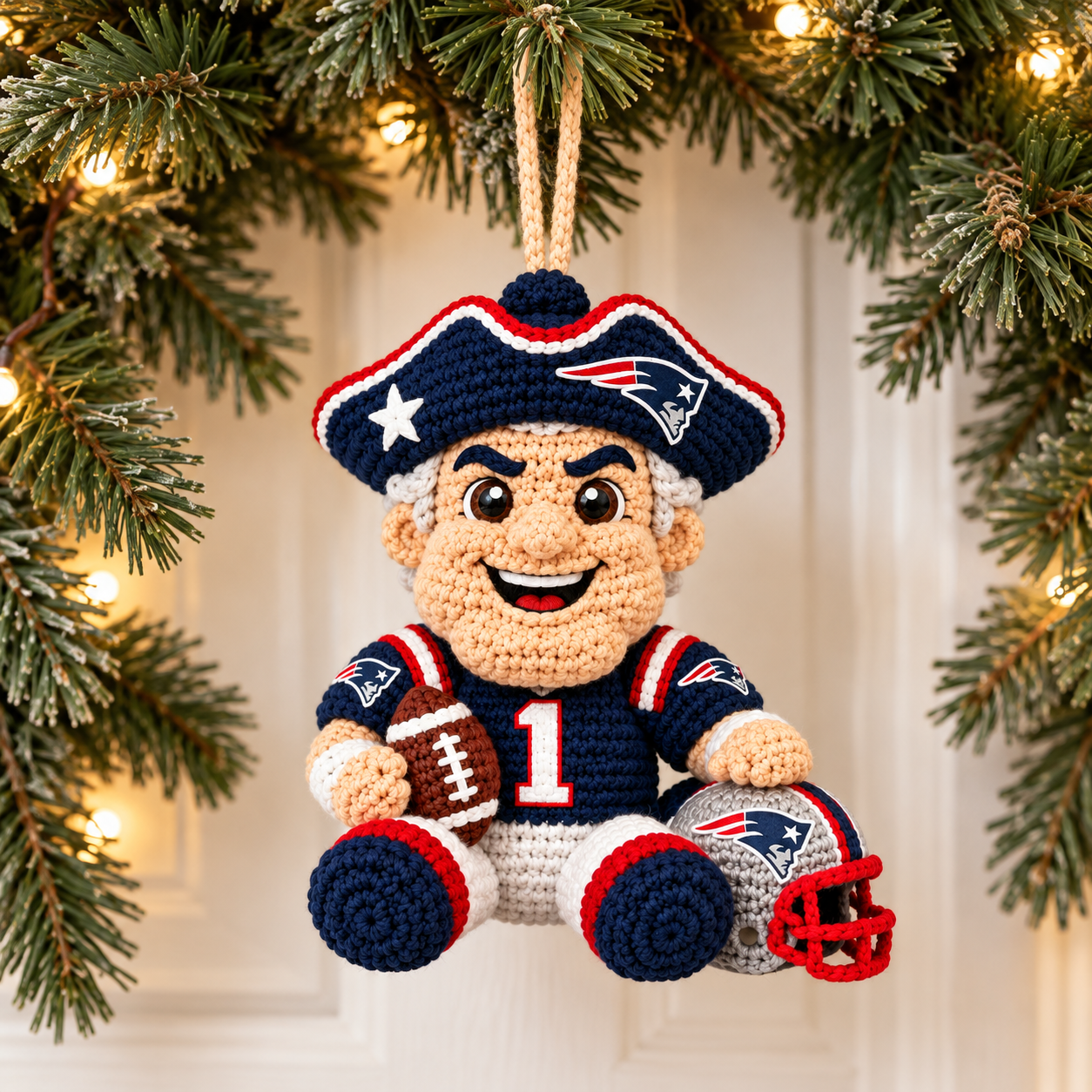 Custom Let's Go PATS Game Day Buddy Ornament Doll – Gift for Diehard Fans - Image 3