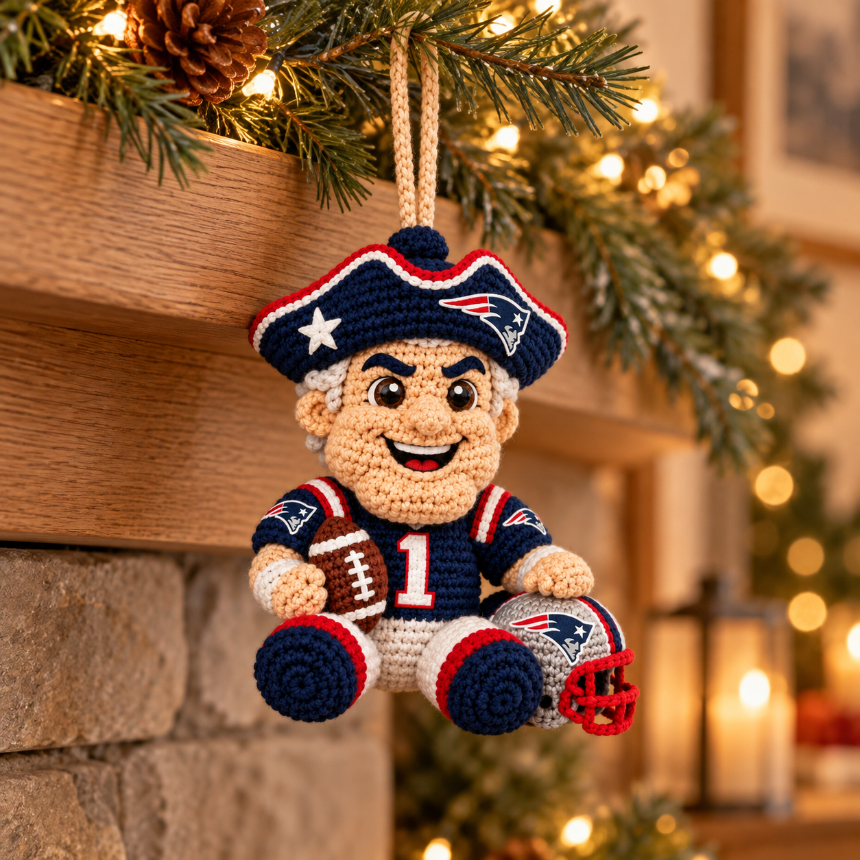 Custom Let's Go PATS Game Day Buddy Ornament Doll – Gift for Diehard Fans