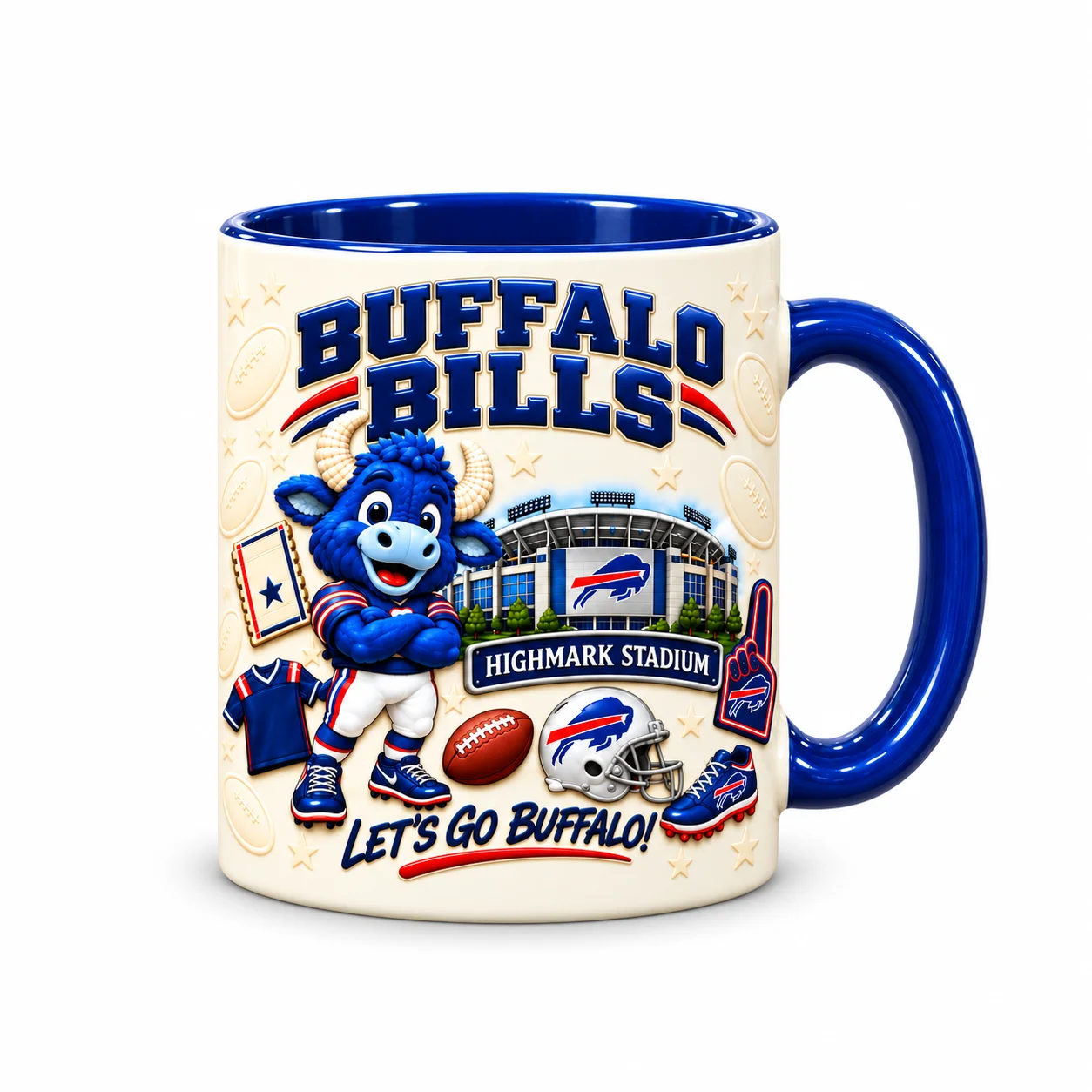 Bills Mafia game day mug on a white background